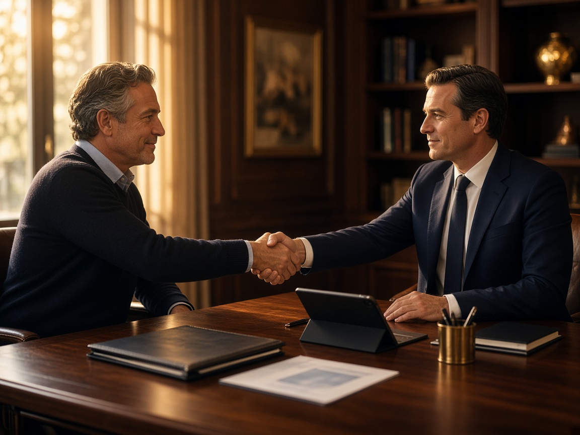 Business owner shaking hands with a Certus Group advisor